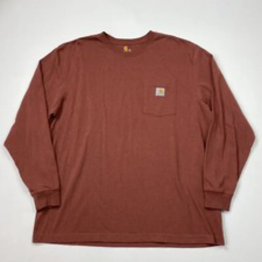 Carhartt Long Sleeve Pocket Maroon T-Shirt Sz 2XL - Picture 1 of 4